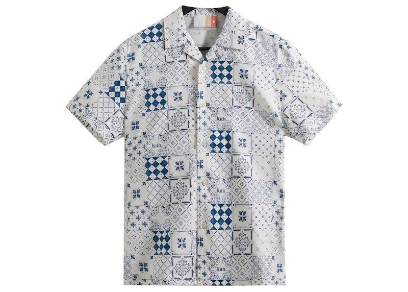 Kith Azulejo Tiles Thompson Camp Collar Shirt Sandrift