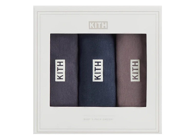 Kith Baby Onesie (3 Pack) Battleship