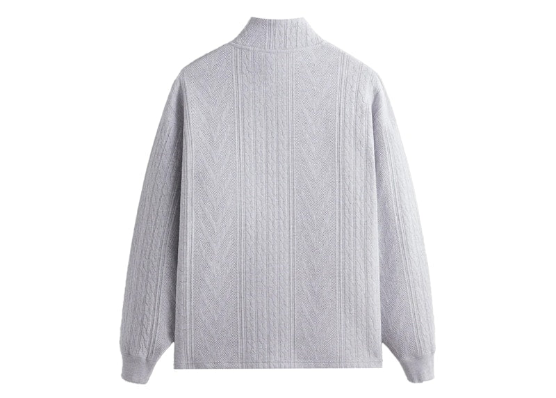 Kith Cable Fleece Quarter Zip Light Heather Grey