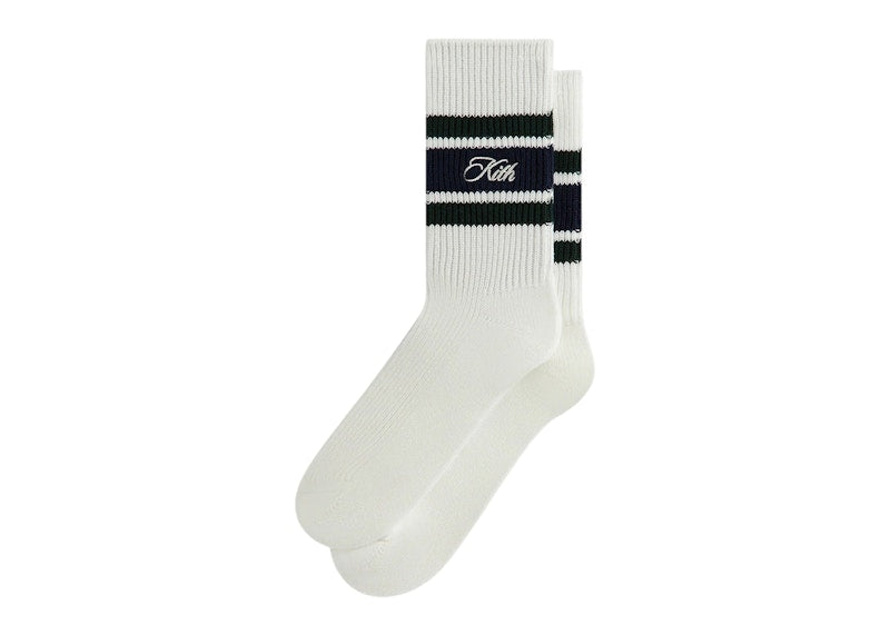 Kith Calf Stripe Relaxed Crew Sock White