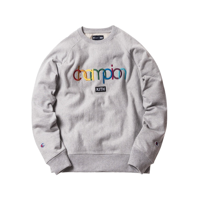 Kith Champion Double Logo Crewneck Heather Grey
