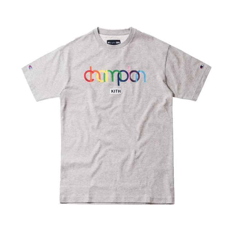 Kith Champion Double Logo Tee Heather Grey