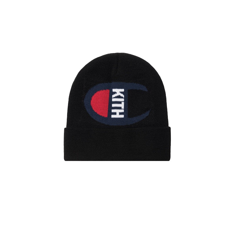 Kith Champion Intarsia Logo Beanie Black