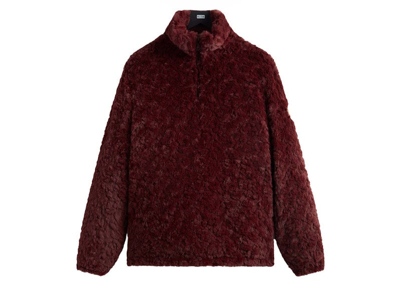 Kith Claremont Shaggy Sherpa Quarter Zip Magma