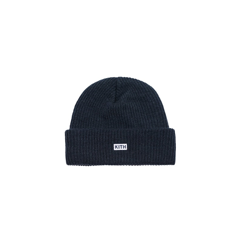 Kith Classic Logo Knit Beanie Navy