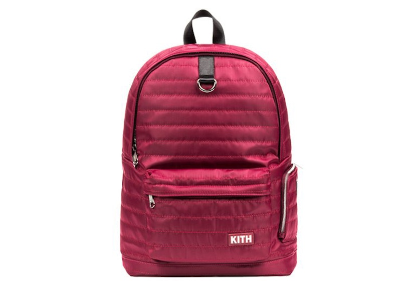 Kith Classics Quilted Backpack Burgundy