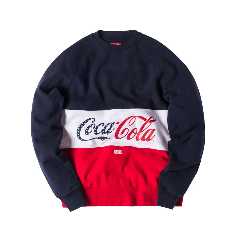 Kith Coca Cola Paneled Crewneck Red/White/Navy