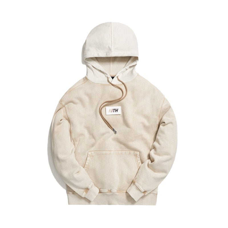 Kith Color Blocked Crystal Wash Williams Hoodie White Pepper