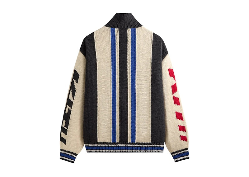 Kith Color-Blocked Moto Full Zip Wyona Sweater Sandrift