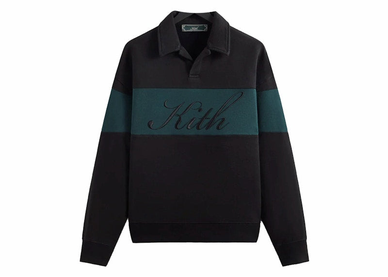 Kith Color-Blocked Nelson Collared Pullover Black