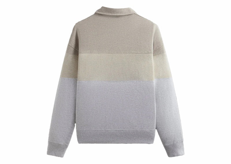 Kith Color-Blocked Nelson Collared Pullover Light Heather Grey