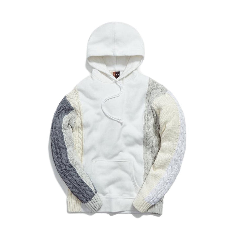 Kith Colorblock Adam Combo Knit Hoodie White