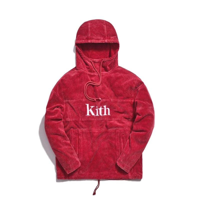 Kith Corduroy Double Pocket Hoodie Red