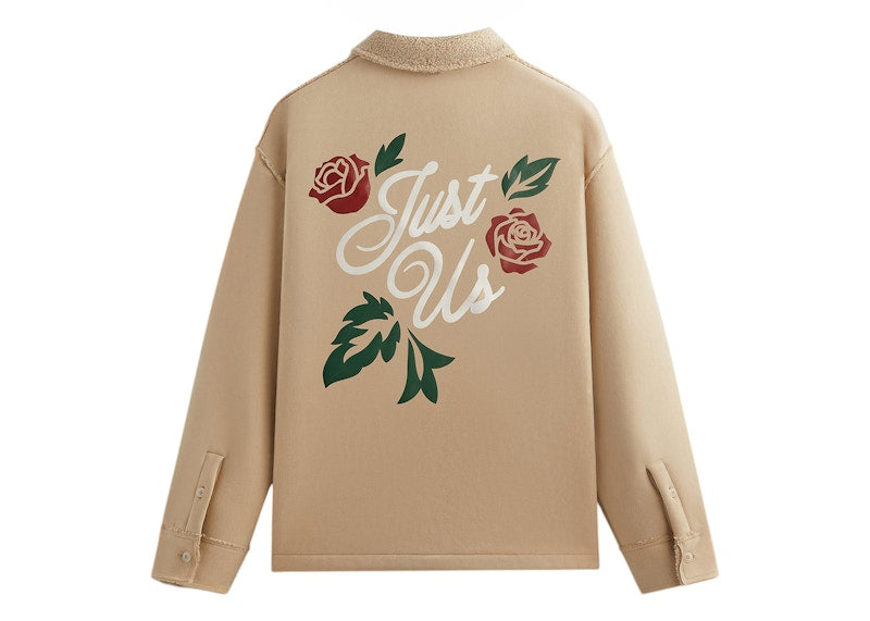 Kith Faux Shearling Long Sleeve Boxy Collared Overshirt Stolid