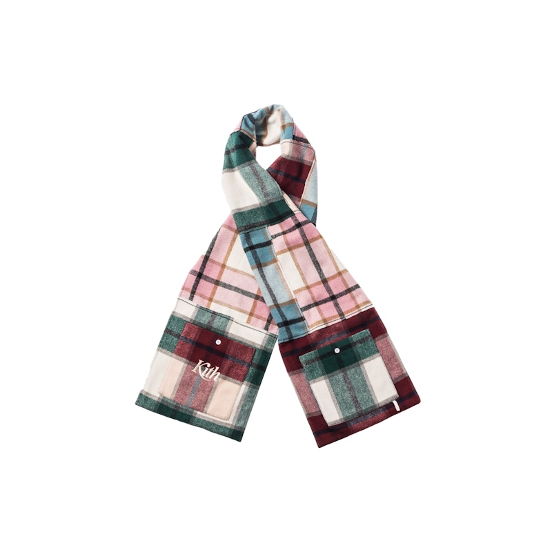 Kith Flannel Patchwork Scarf Green/Orange