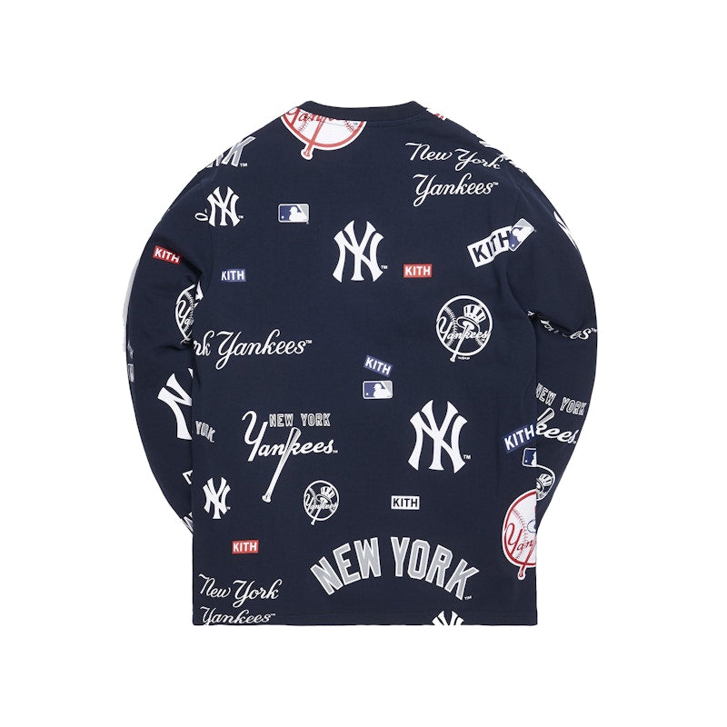 Kith For Major League Baseball New York Yankees All Over L/S Tee Navy