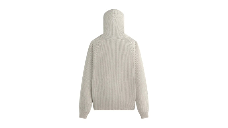 Kith Full Zip Miles Knit Hoodie Light Heather Grey