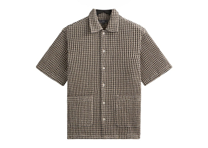 Kith Geometric Diamond Short Sleeve Boxy Collared Overshirt Black
