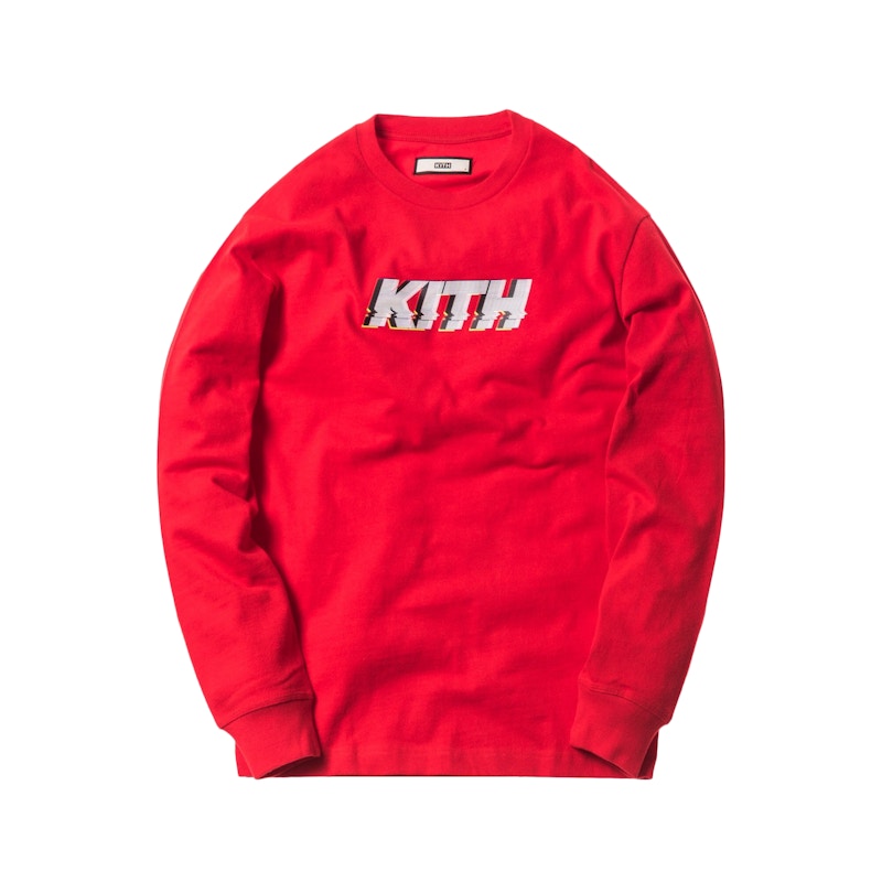 Kith Glitch LS Tee Red
