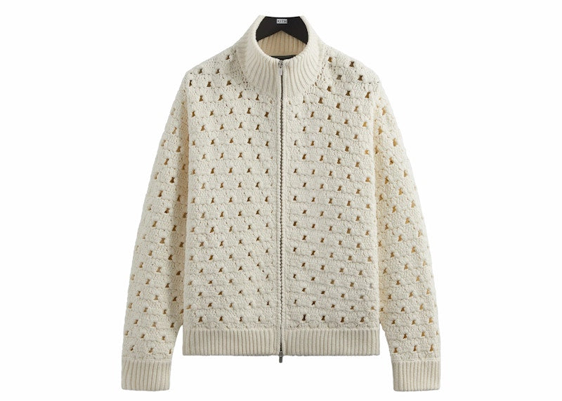 Kith Highland Crochet Knit Wyona Full Zip Sandrift