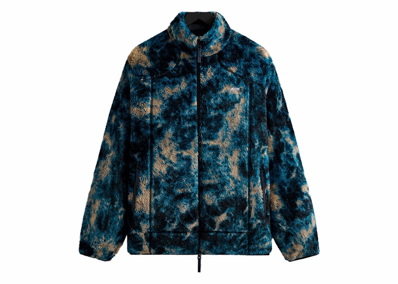 Kith Ice Dye Harper Vintage Sherpa Full Zip Jacket Indigo