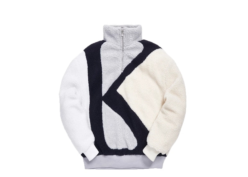 Kith Initial K Mock Sherpa Quarter-Zip Grey/Multi