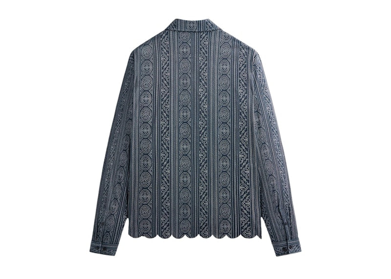 Kith Isaac Microsuede Long Sleeve Button Down Shirt Nocturnal