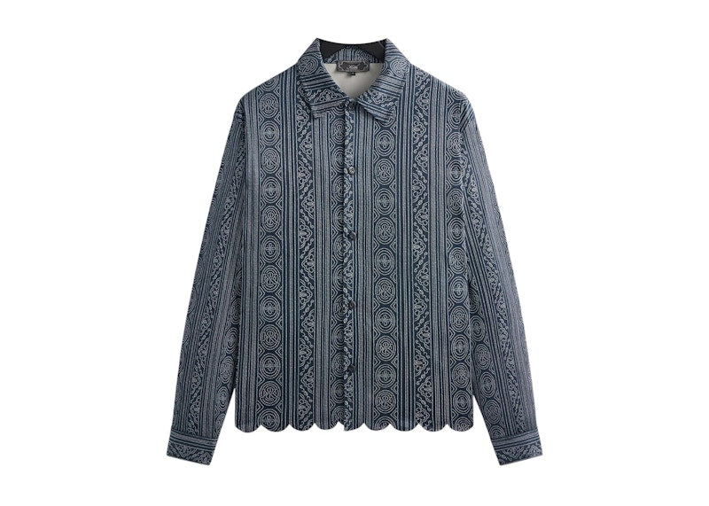 Kith Isaac Microsuede Long Sleeve Button Down Shirt Nocturnal
