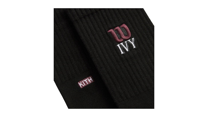 Kith Ivy Wilson Logo Crew Socks Black