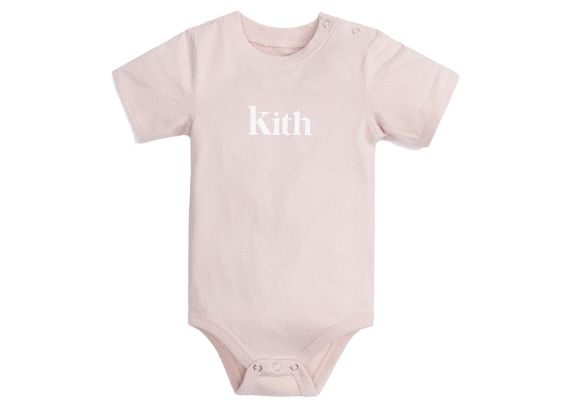 Kith Kids Baby Classic Serif Onesie Pink
