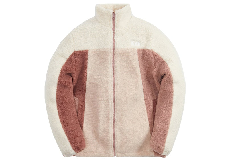 Kith Kids Blocked Sherpa Full Zip Dusty Quartz