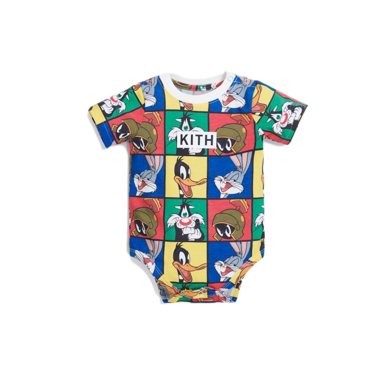 Kith Kids x Looney Tunes AOP Baby Onesie White/Multi