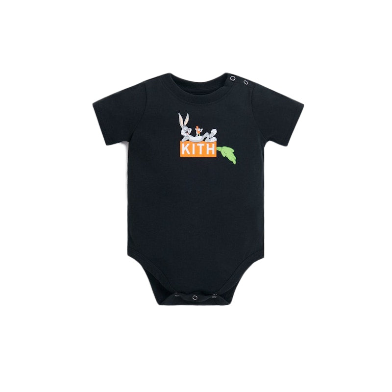 Kith Kids x Looney Tunes Bugs Classic Logo Baby Onesie Black