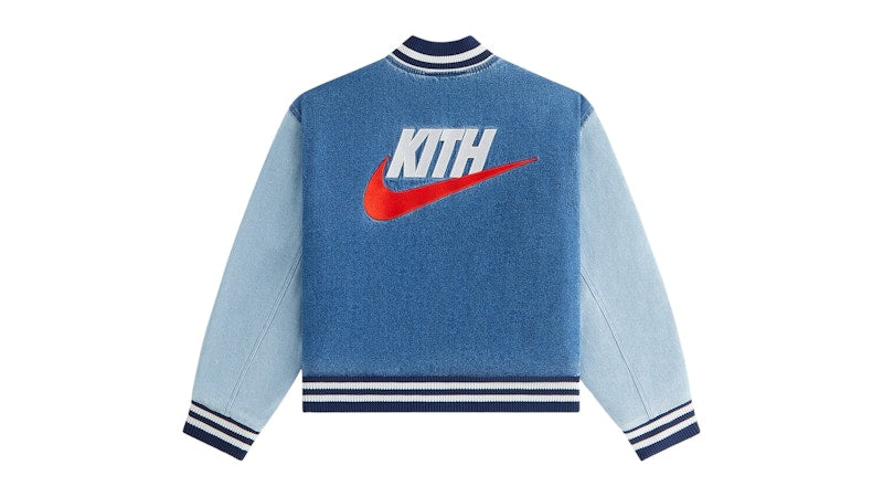Kith Kids x Nike Denim Varsity Jacket Mystic Navy