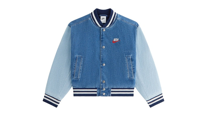 Kith Kids x Nike Denim Varsity Jacket Mystic Navy