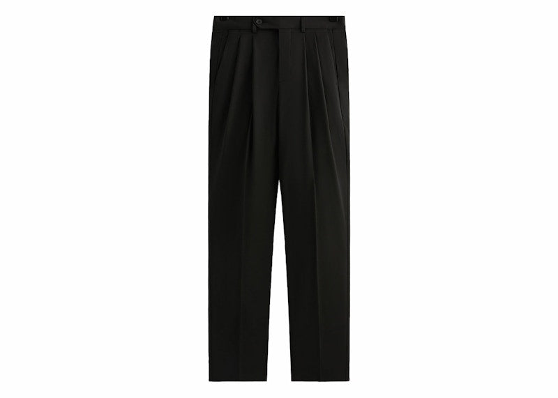 Kith & Kin Tropical Wool Kylan Pleated Trouser Black