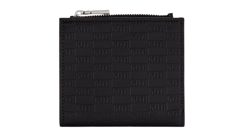 Kith Kithmas Monogram Leather Snap Wallet Black