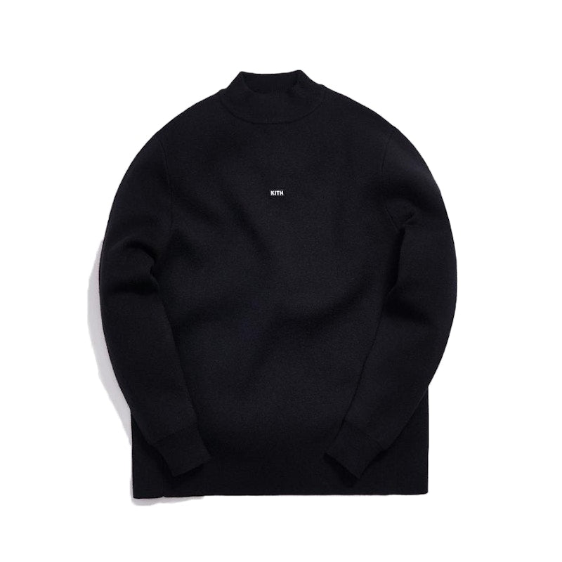 Kith Knit L/S Mock Neck Black