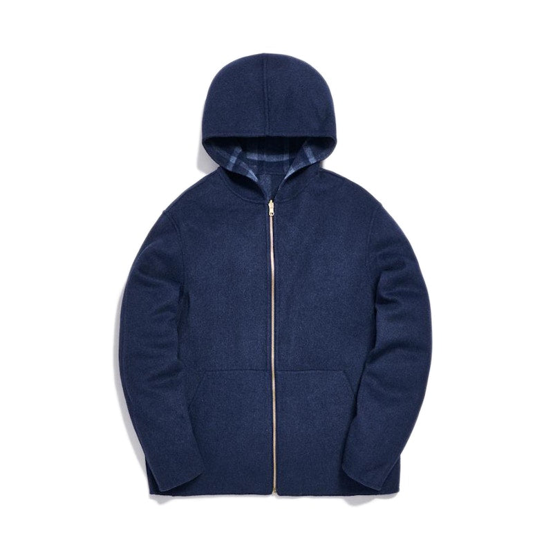 Kith Large Check Carlton Hoodie Dark Blue