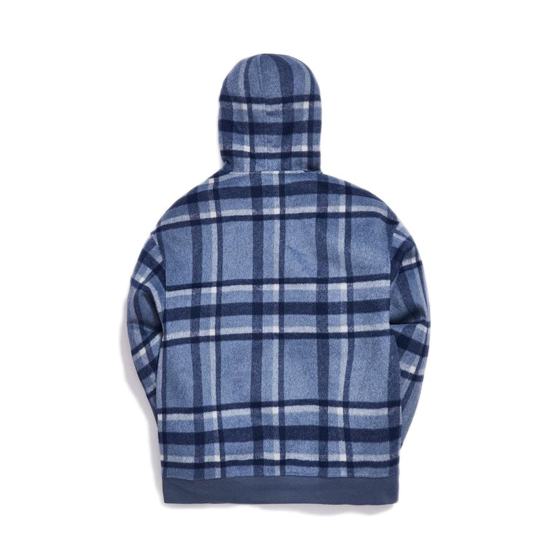 Kith Large Wool Check Hoodie Light Blue
