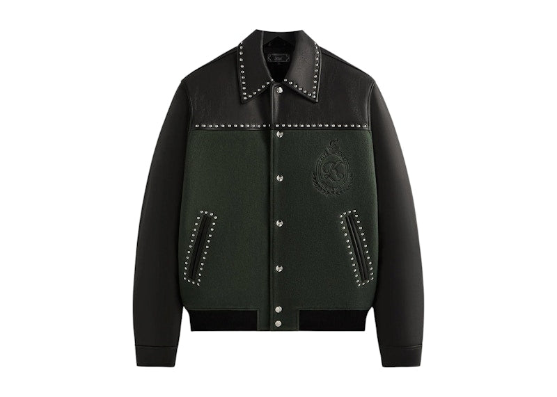 Kith Leather Combo Varsity Jacket Machine