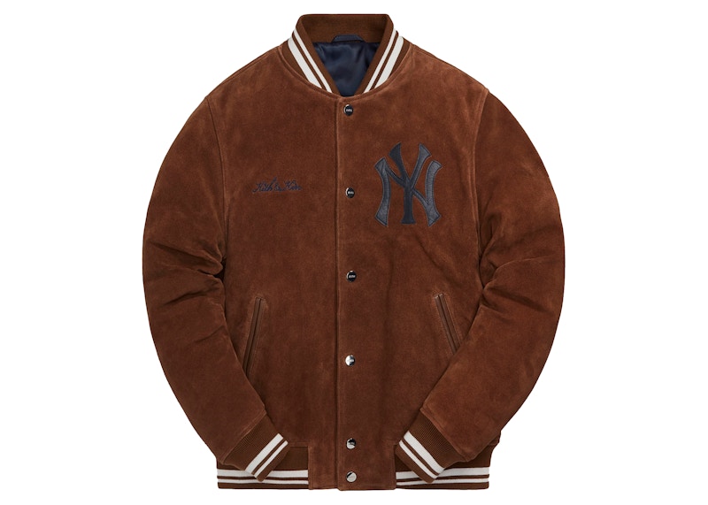 Kith MLB for New York Yankees Suede Bomber Jacket Chestnut