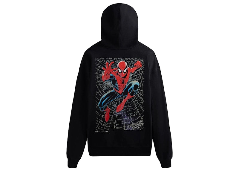 Kith Marvel Spider-Man Web Logo Hoodie Black