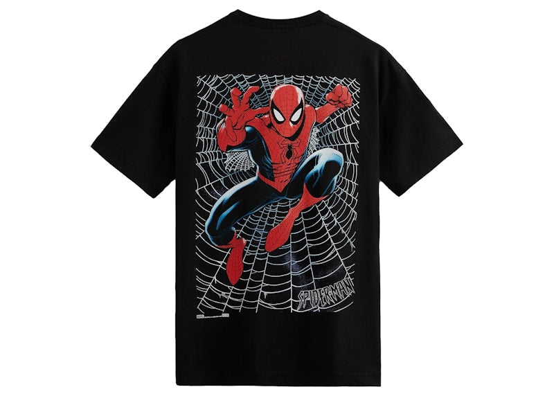 Kith Marvel Spider-Man Web Logo Tee Black