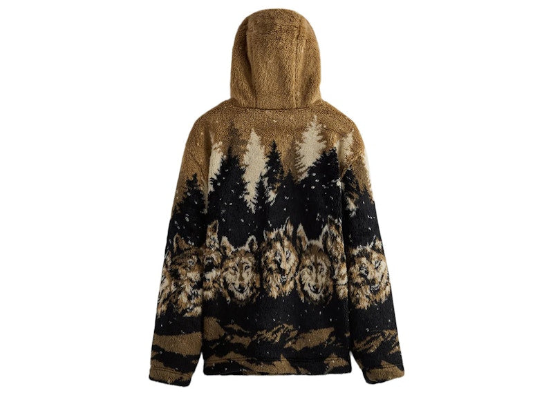 Kith Merrick Wolves Sherpa Hoodie Black