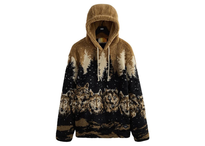 Kith Merrick Wolves Sherpa Hoodie Black
