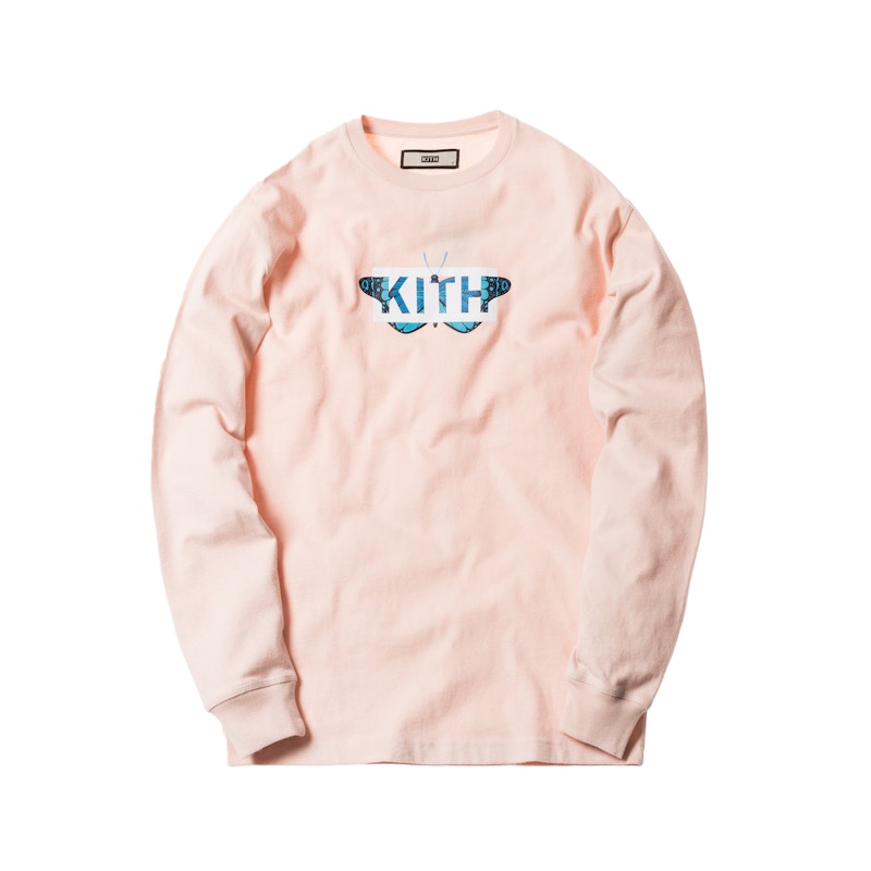 Kith Monarch Classic Logo LS Tee Pink
