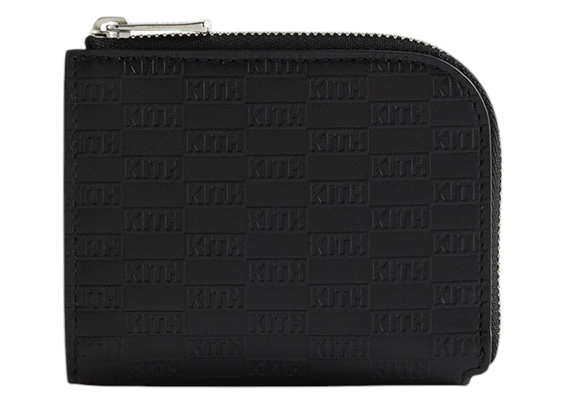 Kith Monogram Half Zip Wallet Black