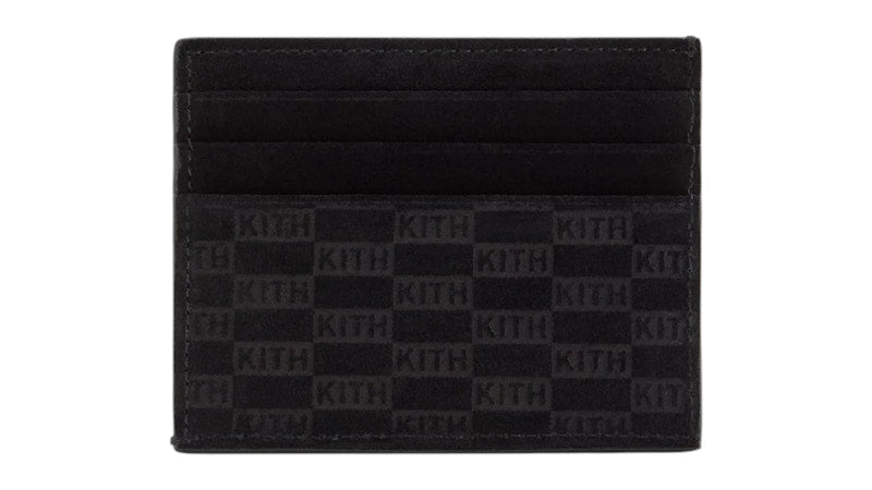 Kith Monogram Suede Card Holder Black