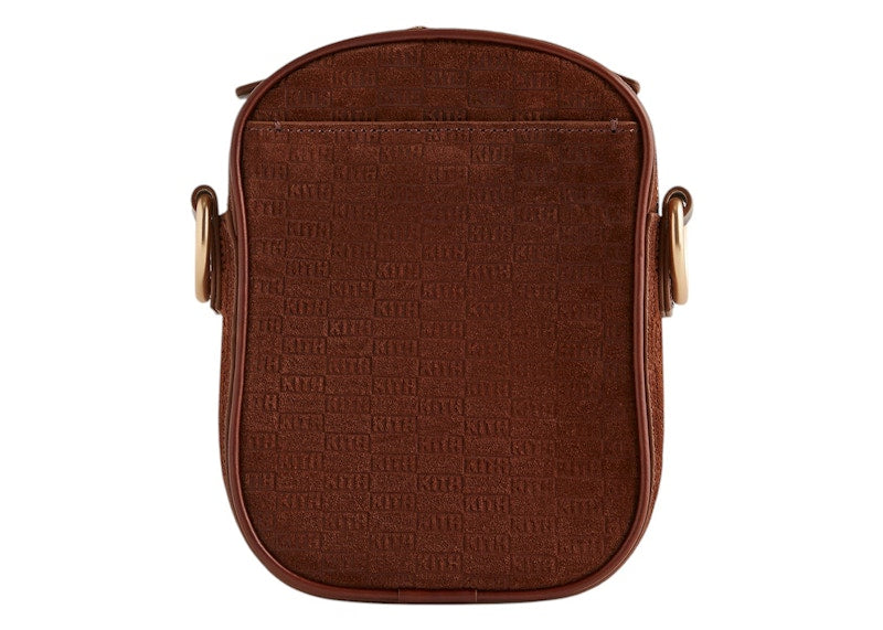Kith Monogram Suede Utility Pouch Crossbody Walnut